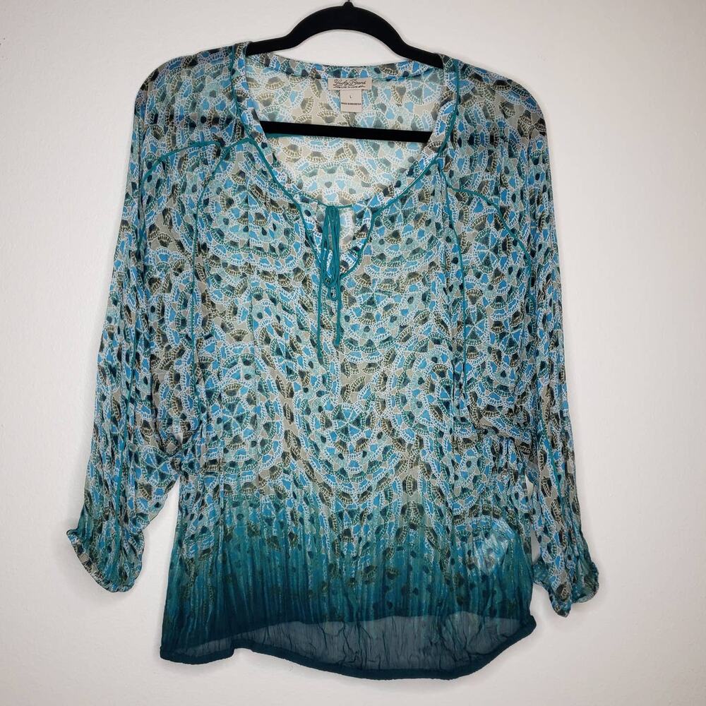 Lucky Brand| Geometric Peacock Designed Blouse